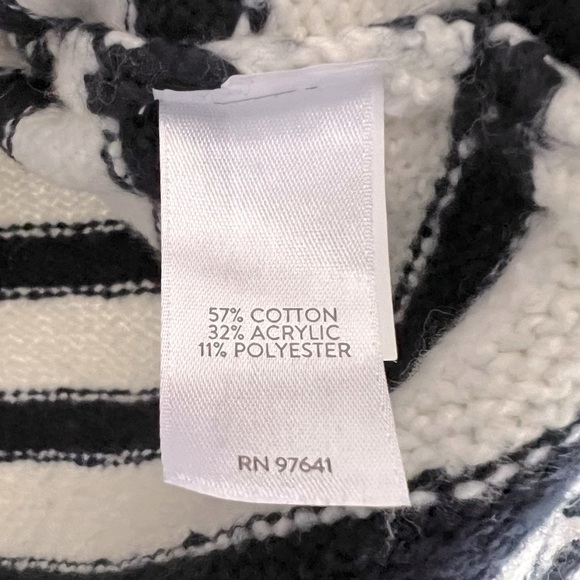 J. Jill Striped Longline Open Sweater Cardigan Knit Coastal Grandma Cream/Navy - Picture 14 of 15